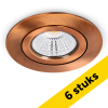 Aanbieding: 6x Led inbouwspot | Rond | 2700K | Brons | Ø 68mm | IP44 | Dimbaar | 6W LDR02269 - 1