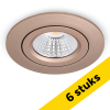 Aanbieding: 6x Led inbouwspot | Rond | 2700K | Champagne | Ø 68mm | IP44 | Dimbaar | 6W LDR02263 - 1