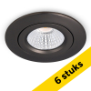 Aanbieding: 6x Led inbouwspot | Rond | 2700K | Gun metal | Ø 68mm | IP44 | Dimbaar | 6W LDR02265 - 1