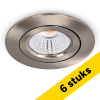 Aanbieding: 6x Led inbouwspot | Rond | 2700K | Nikkel | Ø 68mm | IP44 | Dimbaar | 6W LDR02259 - 1