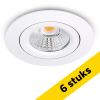 Aanbieding: 6x Led inbouwspot | Rond | 2700K | Wit | Ø 68mm | IP44 | Dimbaar | 6W LDR02135 - 1