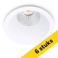 Aanbieding: 6x Led inbouwspot | Rond | 2700K | Wit | Diep | Ø 68mm | IP44 | Dimbaar | 6W LDR02143