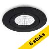 Aanbieding: 6x Led inbouwspot | Rond | 2700K | Zwart | Ø 68mm | IP44 | Dimbaar | 6W LDR02137 - 1
