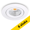 Aanbieding: 6x Led inbouwspot | Rond | Dim to Warm | 1800-3000K | Wit | Ø 68mm | IP44 | Dimbaar | 6W LDR02139 - 1