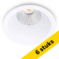 Aanbieding: 6x Led inbouwspot | Rond | Dim to Warm | 1800-3000K | Wit | Diep | Ø 68mm | IP44 | Dimbaar | 6W LDR02147