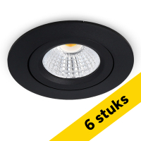 Aanbieding: 6x Led inbouwspot | Rond | Dim to Warm | 1800-3000K | Zwart | Ø 68mm | IP44 | Dimbaar | 6W LDR02141
