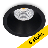 Aanbieding: 6x Led inbouwspot | Rond | Dim to Warm | 1800-3000K | Zwart | Diep | Ø 68mm | IP44 | Dimbaar | 6W LDR02149