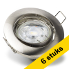 Aanbieding: 6x Led inbouwspot GU10 rond | Nikkel | 2700K | Dimbaar | IP20 | 4W (50W) LDR08409 - 1