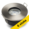 Aanbieding: 6x Led inbouwspot GU10 rond | Nikkel | 2700K | Dimbaar | IP65 | 4W (50W) LDR08441 - 1