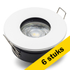 Aanbieding: 6x Led inbouwspot GU10 rond | Wit | 2700K | Dimbaar | IP65 | 4W (50W) LDR08433 - 1