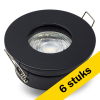 Aanbieding: 6x Led inbouwspot GU10 rond | Zwart | 2700K | Dimbaar | IP65 | 4W (50W) LDR08437 - 1