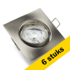 Aanbieding: 6x Led inbouwspot GU10 vierkant | Nikkel | 2700K | Dimbaar | IP20 | 4W (50W) LDR08421 - 1