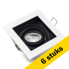 Aanbieding: 6x Led inbouwspot GU10 vierkant | Zwart/Wit | 2700K | Dimbaar | IP20 | 4W (50W) LDR08429 - 1