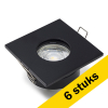 Aanbieding: 6x Led inbouwspot GU10 vierkant | Zwart | 1800-2700K | Dimbaar | IP65 | 4W (50W) LDR08451 - 1
