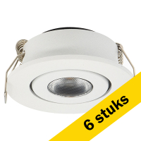 123led Aanbieding: 6x Led mini inbouwspot | Rond | 2700K | Wit | Ø 42mm | IP44 | Dimbaar | 3W  LDR02151