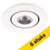 Aanbieding: 6x Led mini inbouwspot | Rond | 2700K | Wit | Ø 42mm | IP44 | Dimbaar | 3W LDR02151 - 1