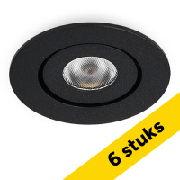Aanbieding: 6x Led mini inbouwspot | Rond | 2700K | Zwart | Ø 42mm | IP44 | Dimbaar | 3W LDR02153