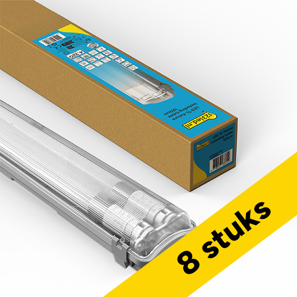 Aanbieding: 8x 123led LED TL armatuur 120 cm | incl. TL buizen | 4000K (840) | 4320 lumen | IP65 | 2x 18W LDR08813 - 1