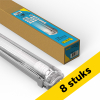 Aanbieding: 8x 123led LED TL armatuur 60 cm | incl. TL buis | 4000K (840) | 1080 lumen | IP65 | 9W (18W) LDR08804 - 1