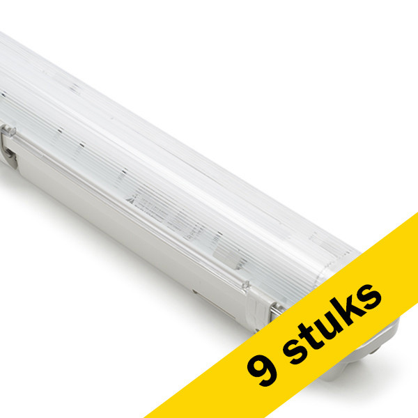 123led Aanbieding: 9x LED TL armatuur 120 cm | incl. TL buis | 4000K | 2100 lumen | IP65 | 14W  LDR08637 - 1