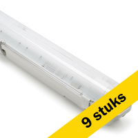 123led Aanbieding: 9x LED TL armatuur 120 cm | incl. TL buis | 4000K | 2100 lumen | IP65 | 14W  LDR08637