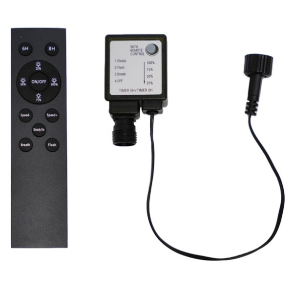 123led Afstandsbediening en controller voor lichtsnoer 24V | Zwart  LDR08586 - 1