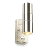Buitenlamp met beweging & schemersensor GU10 | Up & Down | Calabar | IP44 | RVS