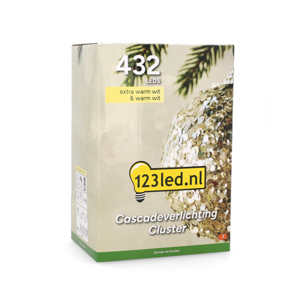 Cascadeverlichting Cluster | 4 takken | Extra warm wit & warm wit | 432 lampjes LDR07351 - 5