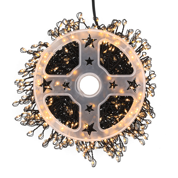 Cluster micro draadverlichting | 10 meter | Extra warm wit & Twinkle | 500 lampjes | Zwart LDR07384 - 3