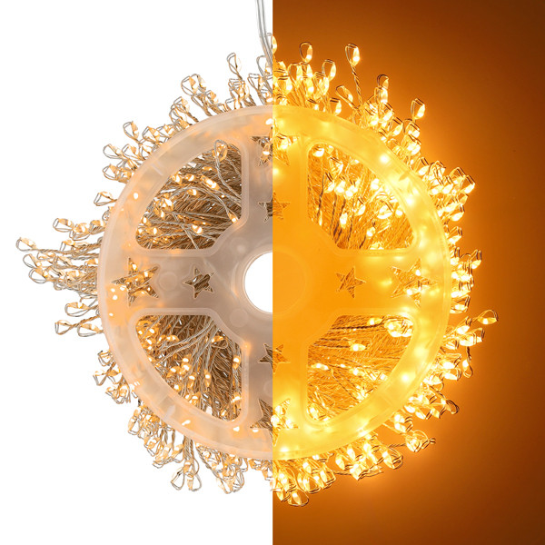 Cluster micro draadverlichting | 12 meter | Extra warm wit & Twinkle | 600 lampjes | Zilver LDR07381 - 1