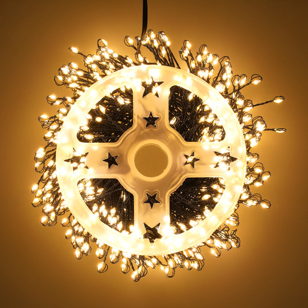 Cluster micro draadverlichting | 12 meter | Extra warm wit & Twinkle | 600 lampjes | Zwart LDR07385 - 2