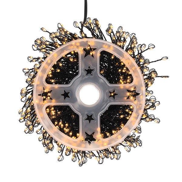 Cluster micro draadverlichting | 12 meter | Extra warm wit & Twinkle | 600 lampjes | Zwart LDR07385 - 3