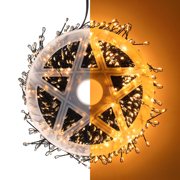 Cluster micro draadverlichting | 20 meter | Extra warm wit & Twinkle | 1000 lampjes | Zwart LDR07386 - 1