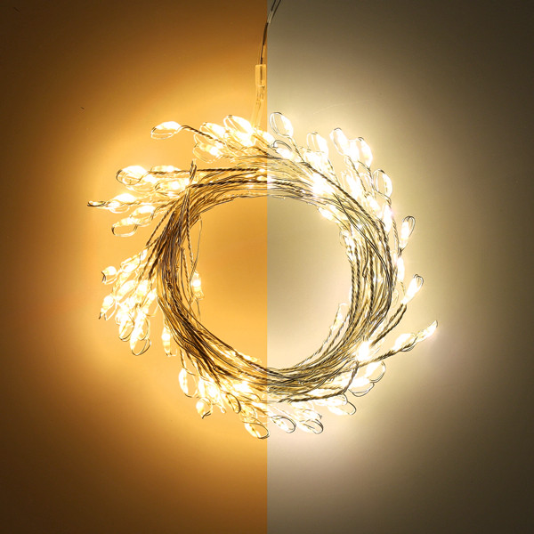 Cluster micro draadverlichting op batterijen | 2 meter | Extra warm wit & warm wit | 100 lampjes | Zilver LDR07378 - 1