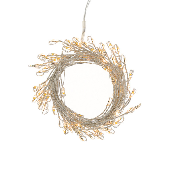 Cluster micro draadverlichting op batterijen | 2 meter | Extra warm wit & warm wit | 100 lampjes | Zilver LDR07378 - 4