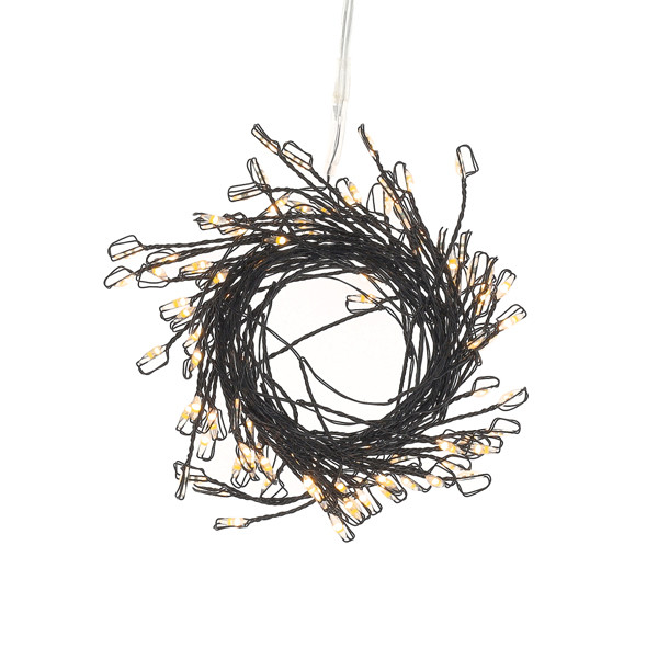 Cluster micro draadverlichting op batterijen | 2 meter | Extra warm wit & warm wit | 100 lampjes | Zwart LDR07377 - 4