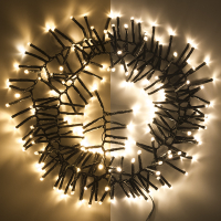 123led Clusterverlichting 1,4 meter op batterijen | extra warm wit & warm wit | 192 lampjes met timer  LDR07297