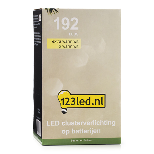 123led Clusterverlichting 1,4 meter op batterijen | extra warm wit & warm wit | 192 lampjes met timer  LDR07297 - 7