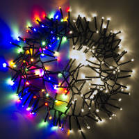 123led Clusterverlichting 1,4 meter op batterijen | multicolor & warm wit  | 192 lampjes met timer  LDR07298