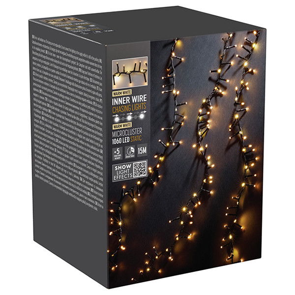 Clusterverlichting 15 meter | Warm wit | 1060 lampjes | Waterval-effect LKO00888 - 1