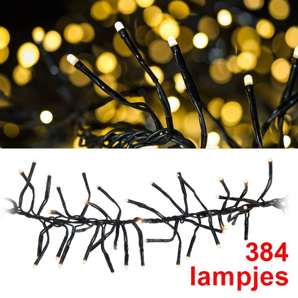 123led Clusterverlichting 6 meter | extra warm wit | 384 lampjes met controller  LKO00260 - 1