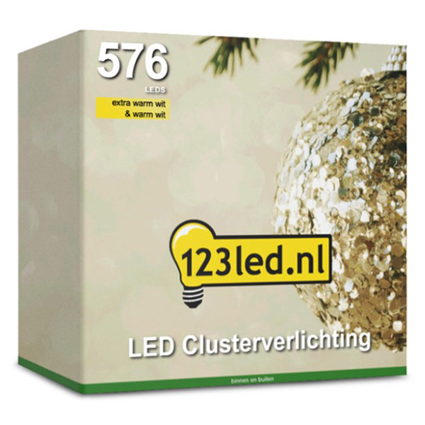 123led Clusterverlichting 7 meter | extra warm wit & warm wit | 576 lampjes  LDR07128 - 4
