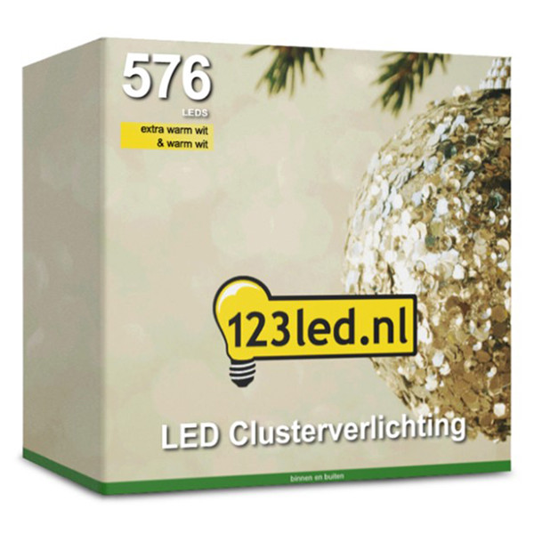 123led Clusterverlichting 7 meter | extra warm wit & warm wit | 576 lampjes  LDR07128 - 8