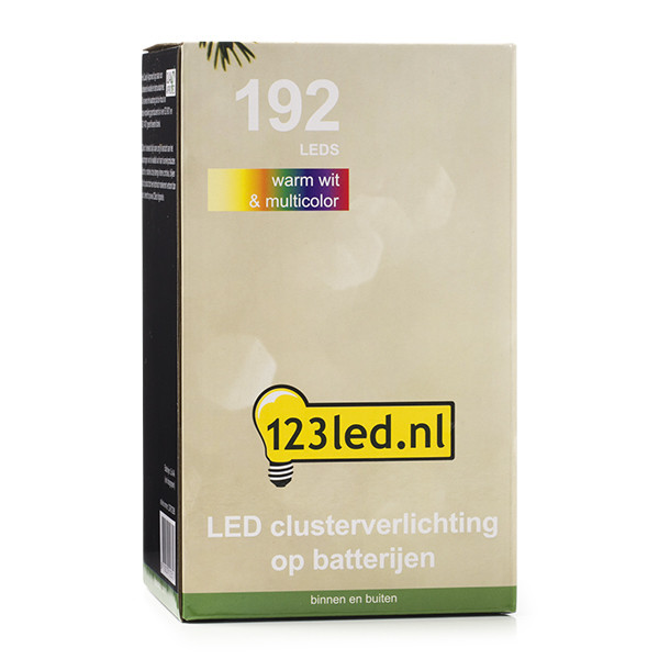 Clusterverlichting op batterijen 1,4 meter | multicolor & warm wit  | 192 lampjes met timer LDR07298 - 7