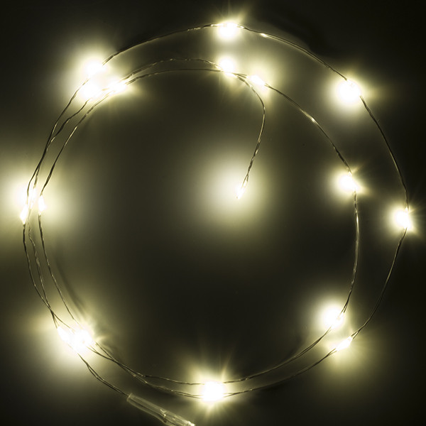 123led Draadverlichting op batterijen | 1 meter | Extra warm wit & warm wit | 20 lampjes | Zilver  LDR07279 - 3