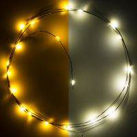 123led Draadverlichting op batterijen | 1 meter | Extra warm wit & warm wit | 20 lampjes | Zwart  LDR07282