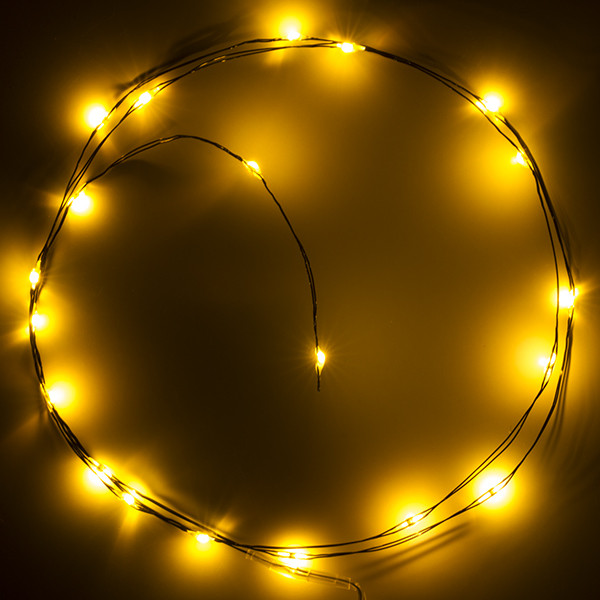123led Draadverlichting op batterijen | 1 meter | Extra warm wit & warm wit | 20 lampjes | Zwart  LDR07282 - 2