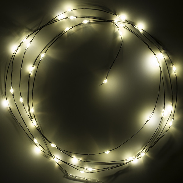 123led Draadverlichting op batterijen | 2 meter | Extra warm wit & warm wit | 40 lampjes | Zwart  LDR07283 - 3
