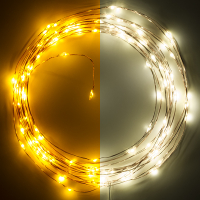 123led Draadverlichting op batterijen | 5 meter | Extra warm wit & warm wit | 100 lampjes | Koper  LDR07278