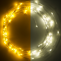 123led Draadverlichting op batterijen | 5 meter | Extra warm wit & warm wit | 100 lampjes | Zilver  LDR07281
